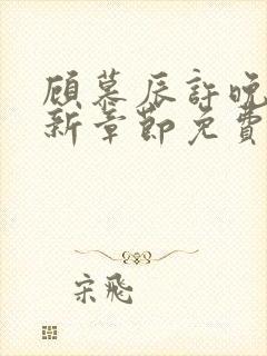 顾慕辰许晚音最新章节免费阅读