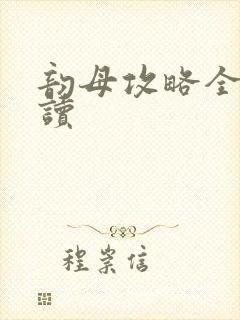 韵母攻略全文阅读封面