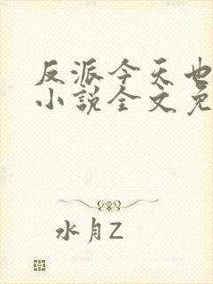 反派今天也很乖小说全文免费阅读封面