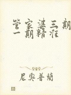 管家婆三期必开一期精准
