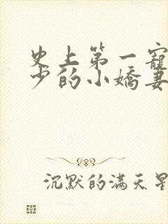 史上第一宠婚慕少的小娇妻