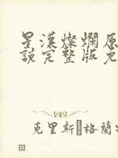 星汉灿烂原著小说完整版免费阅读