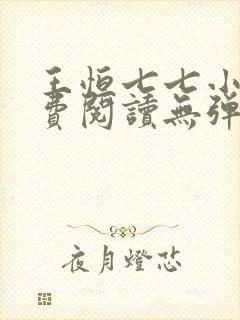 王恒七七小说免费阅读无弹窗
