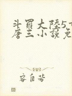 斗罗大陆5重生唐三小说免费阅读封面