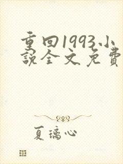 重回1993小说全文免费阅读无弹窗封面