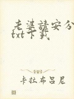 老婆请安分小说txt下载