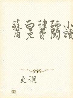 苏白律师小说主角免费阅读
