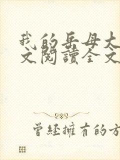 我的岳母大人全文阅读全文小说封面
