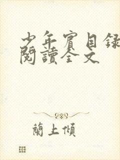 少年宾目录列表阅读全文