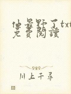 他最野了txt免费阅读
