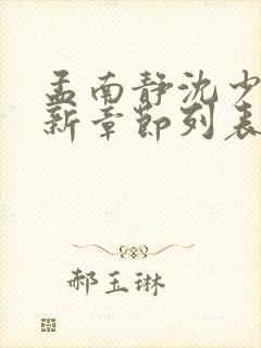 孟南静沈少煊最新章节列表免费阅读全文