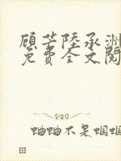 顾芒陆承洲小说免费全文阅读