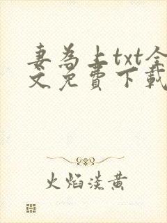 妻为上txt全文免费下载