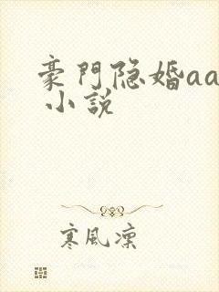 豪门隐婚aa制 小说