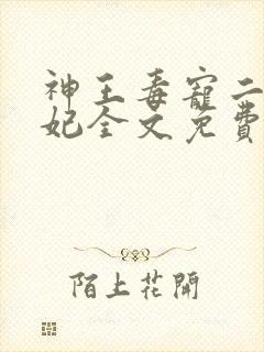 神王毒宠二嫁王妃全文免费