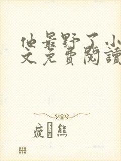 他最野了小说全文免费阅读