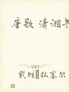 唐歌 潇湘冬儿封面