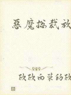 恶魔总裁放了我