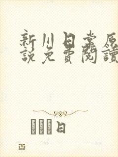新川日常原著小说免费阅读封面