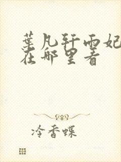 叶凡轩雨妃小说在哪里看