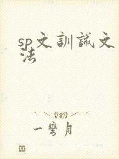 sp文训诫文家法