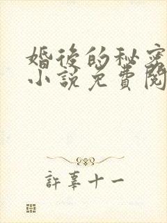 婚后的秘密张妍小说免费阅读