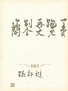 你别再跑了笔趣阁全文免费阅读无弹窗