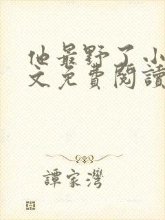 他最野了小说全文免费阅读无弹窗