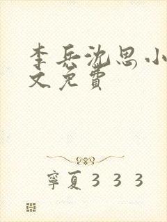 李兵沈思小说全文免费