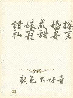错嫁成婚总裁的私宠甜妻完整版