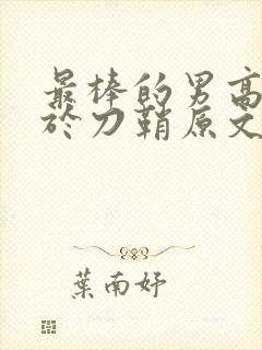 最棒的男高中生于刀鞘原文阅读封面