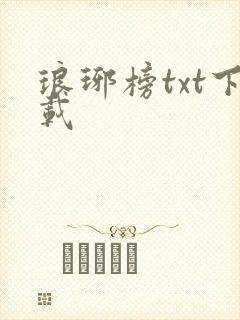 琅琊榜txt下载