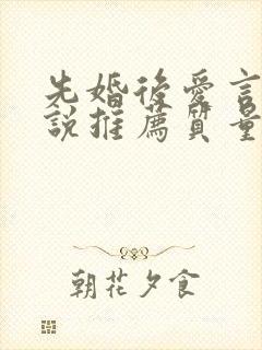 先婚后爱言情小说推荐质量好