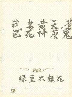 我名黄天,苍天已死什么鬼最新章节更新