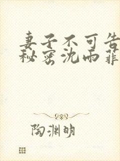 妻子不可告人的秘密沈雨菲小说免费阅读