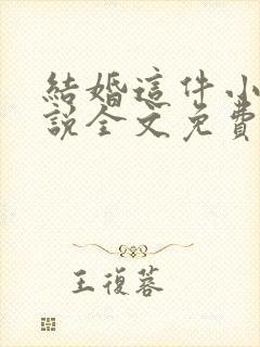 结婚这件小事小说全文免费阅读