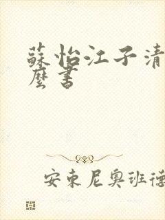 苏怡江子清是什么书