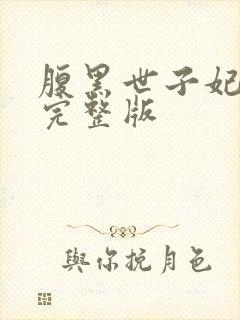 腹黑世子妃日常完整版