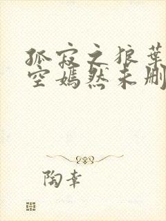孤寂之狼叶凡司空嫣然未删减txt