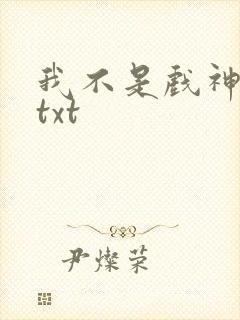 我不是戏神免费txt封面