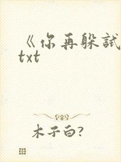 《你再躲试试》txt