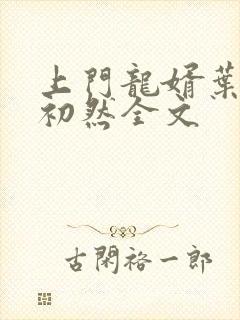 上门龙婿叶辰萧初然全文封面