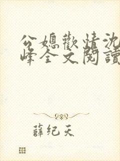 公媳欢情沈曼江峰全文阅读小说