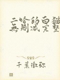 二哈的白猫师尊无删减完整版