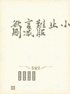 欲言难止小说无删减版封面
