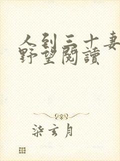 人到三十妻子的野望阅读