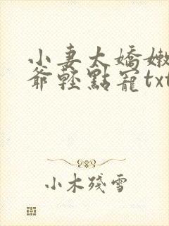 小妻太娇嫩,枭爷轻点宠txt下载