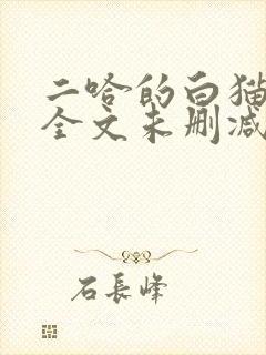 二哈的白猫师尊全文未删减