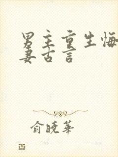 男主重生悔过追妻古言封面