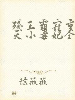 残王霸宠重生逆天小毒妃全文免费